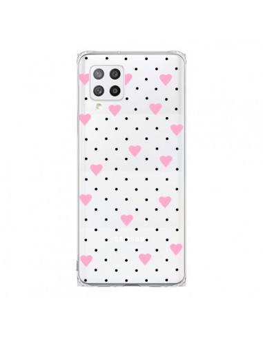 Coque Samsung A42 Point Coeur Rose Pin Point Heart Transparente - Project M