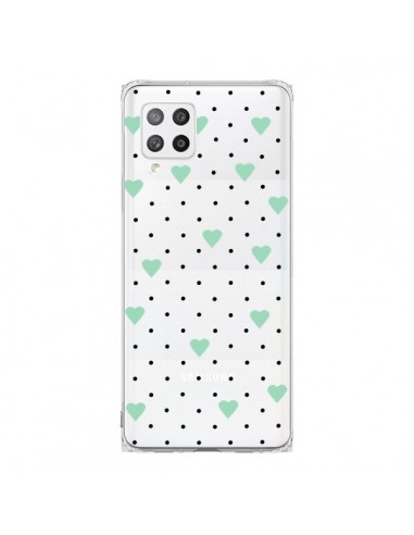 Coque Samsung A42 Point Coeur Mint Bleu Vert Pin Point Heart Transparente - Project M