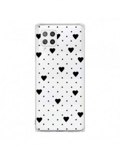 Coque Samsung A42 Point Coeur Noir Pin Point Heart...
