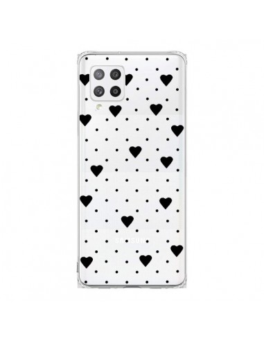 Coque Samsung A42 Point Coeur Noir Pin Point Heart Transparente - Project M