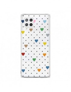 Coque Samsung A42 Point Coeur Coloré Pin Point Heart...