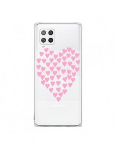 Coque Samsung A42 Coeurs Heart Love Rose Pink...