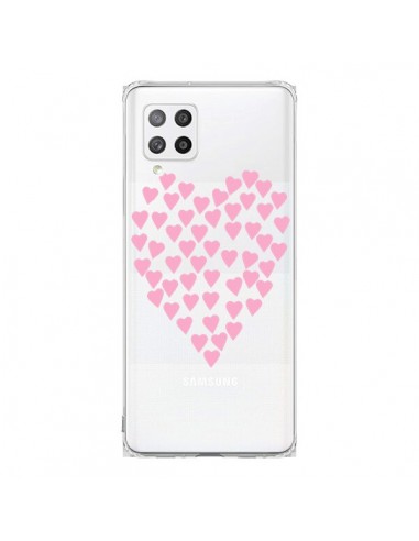 Coque Samsung A42 Coeurs Heart Love Rose Pink Transparente - Project M