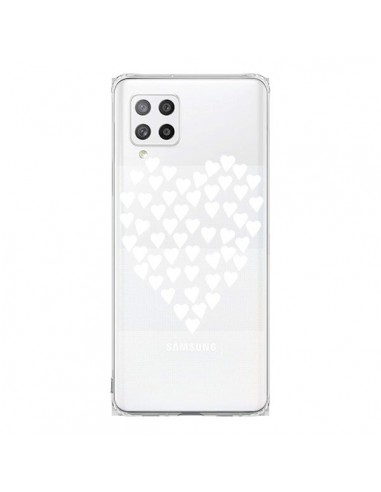 Coque Samsung A42 Coeurs Heart Love Blanc Transparente - Project M