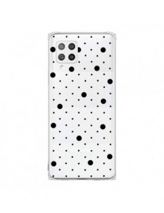 Coque Samsung A42 Point Noir Pin Point Transparente -...