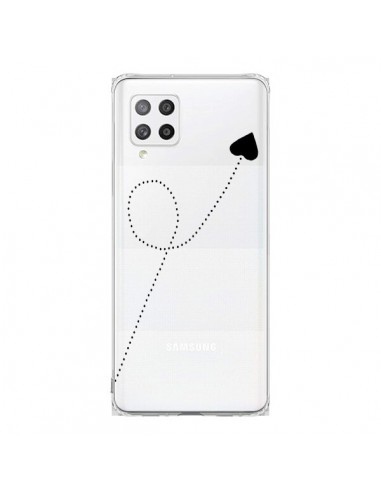 Coque Samsung A42 Travel to your Heart Noir Voyage Coeur Transparente - Project M