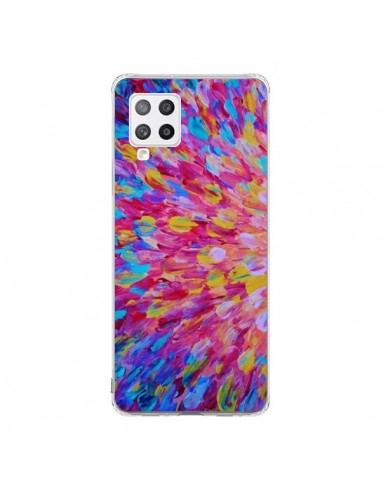 Coque Samsung A42 Fleurs Bleues Roses Splash - Ebi Emporium