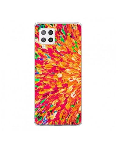 Coque Samsung A42 Fleurs Oranges Neon Splash - Ebi Emporium