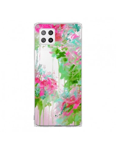 Coque Samsung A42 Fleur Flower Rose Vert Transparente - Ebi Emporium