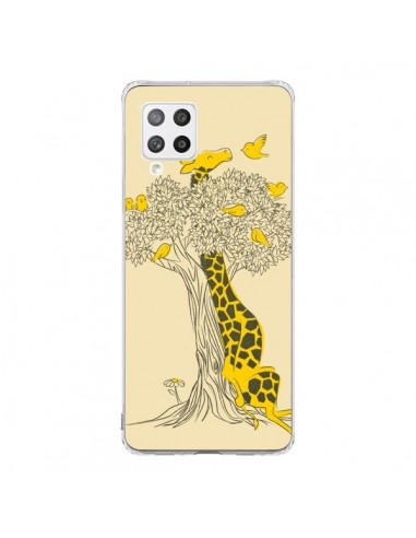 Coque Samsung A42 Girafe Amis Oiseaux - Jay Fleck