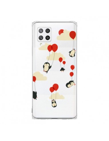 Coque Samsung A42 Pingouin Ciel Ballons Transparente - Jay Fleck