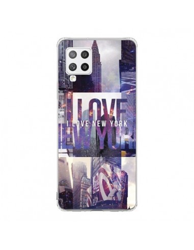 Coque Samsung A42 I love New Yorck City violet - Javier Martinez