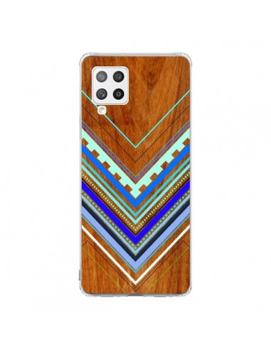 Coque Samsung A42 Azteque Arbutus Blue Bois Aztec Tribal - Jenny Mhairi