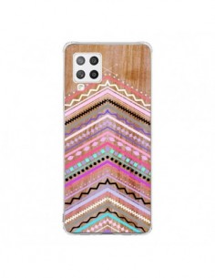 Coque Samsung A42 Purple Chevron Wild Wood Bois Azteque...
