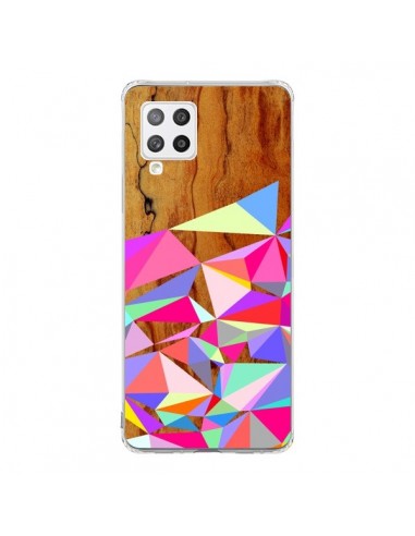 Coque Samsung A42 Wooden Multi Geo Bois Azteque Aztec Tribal - Jenny Mhairi