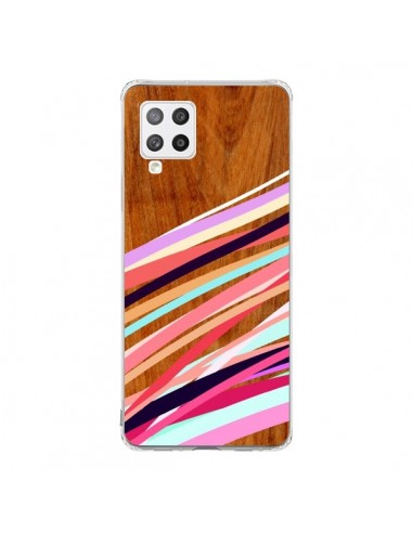Coque Samsung A42 Wooden Waves Coral Bois Azteque Aztec Tribal - Jenny Mhairi