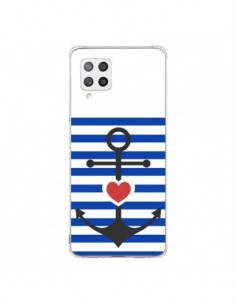 Coque Samsung A42 Mariniere Encre Marin Coeur - Jonathan...