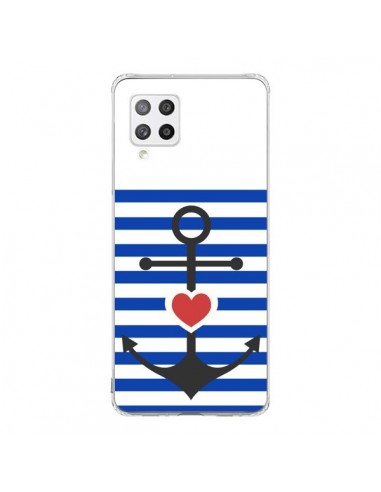 Coque Samsung A42 Mariniere Encre Marin Coeur - Jonathan Perez