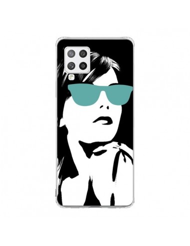 Coque Samsung A42 Fille Lunettes Bleues - Jonathan Perez