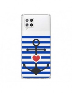 Coque Samsung A42 Mariniere Ancre Marin Coeur...