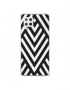 Coque Samsung A42 Geometric Azteque Noir Transparente -...
