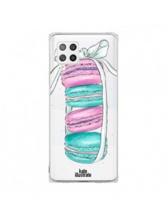 Coque Samsung A42 Macarons Pink Mint Rose Transparente -...