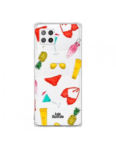 Coque Samsung A42 Summer Essentials Ete Essentiel Transparente - kateillustrate