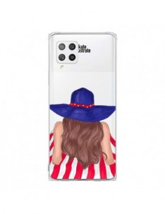 Coque Samsung A42 Beah Girl Fille Plage Transparente -...