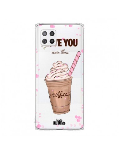 Coque Samsung A42 I love you More Than Coffee Glace Amour Transparente - kateillustrate