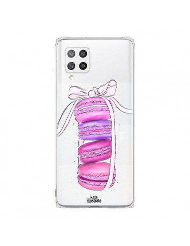 Coque Samsung A42 Macarons Pink Purple Rose Violet Transparente - kateillustrate