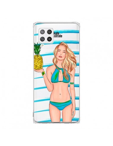 Coque Samsung A42 Malibu Ananas Plage Ete Bleu Transparente - kateillustrate