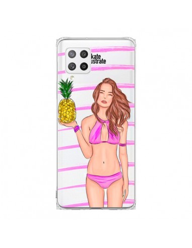 Coque Samsung A42 Malibu Ananas Plage Ete Rose Transparente - kateillustrate