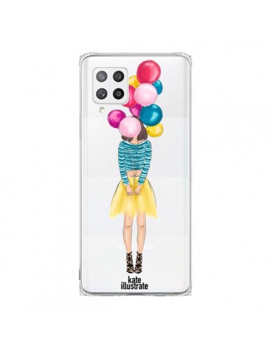 Coque Samsung A42 Girls Balloons Ballons Fille Transparente - kateillustrate