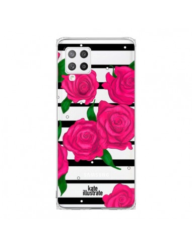 Coque Samsung A42 Roses Rose Fleurs Flowers Transparente - kateillustrate