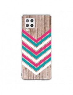 Coque Samsung A42 Tribal Aztèque Bois Wood Flèche Rose...