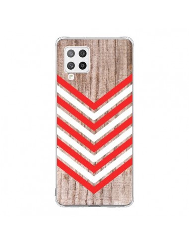 Coque Samsung A42 Tribal Aztèque Bois Wood Flèche Rouge Blanc - Laetitia