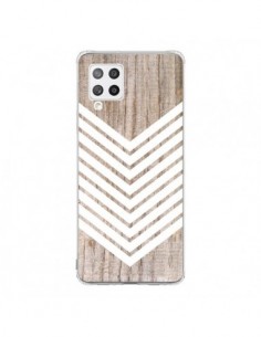 Coque Samsung A42 Tribal Aztèque Bois Wood Flèche Blanc -...