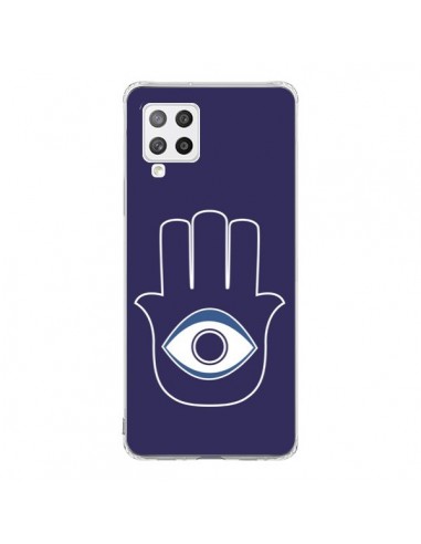 Coque Samsung A42 Main de Fatma Oeil Bleu - Laetitia