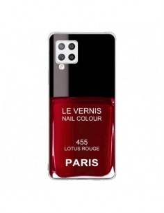 Coque Samsung A42 Vernis Paris Lotus Rouge - Laetitia
