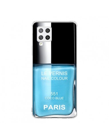 Coque Samsung A42 Vernis Paris Coco Blue Bleu - Laetitia