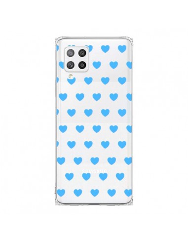 Coque Samsung A42 Coeur Heart Love Amour Bleu Transparente - Laetitia