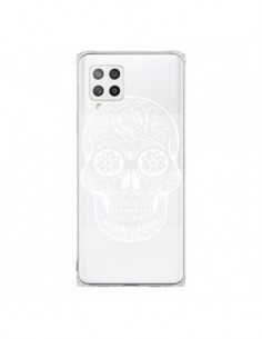 Coque Samsung A42 Tête de Mort Mexicaine Blanche...