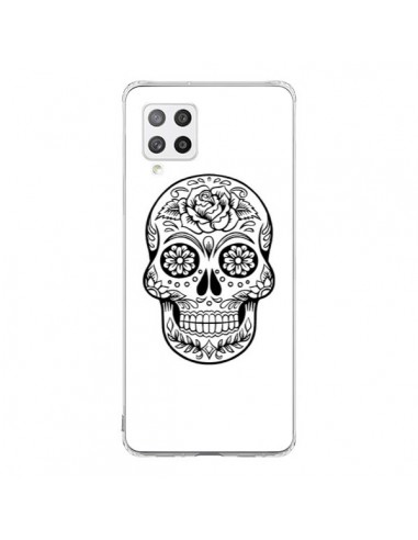 Coque Samsung A42 Tête de Mort Mexicaine Noir - Laetitia