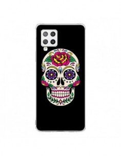 Coque Samsung A42 Tête de Mort Mexicaine Multicolore Noir...