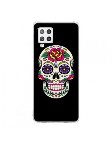 Coque Samsung A42 Tête de Mort Mexicaine Multicolore Noir - Laetitia