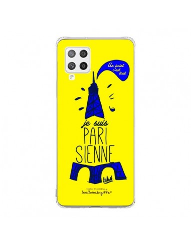 Coque Samsung A42 Je suis Parisienne La Tour Eiffel Jaune - Leellouebrigitte