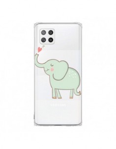 Coque Samsung A42 Elephant Elefant Animal Coeur Love...