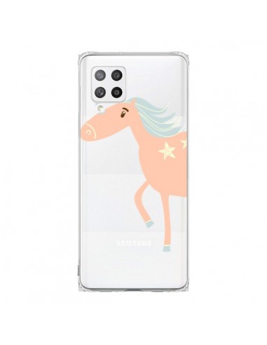 Coque Samsung A42 Licorne Unicorn Rose Transparente - Petit Griffin