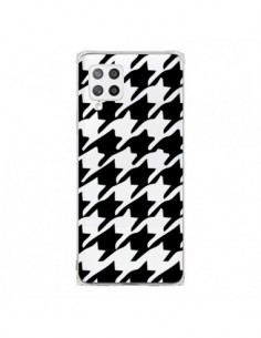 Coque Samsung A42 Vichy Gros Carre noir Transparente -...