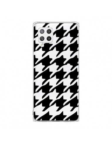 Coque Samsung A42 Vichy Gros Carre noir Transparente - Petit Griffin